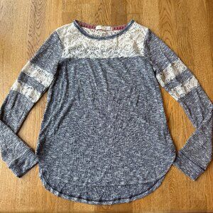 Rewind Lace Detail Top Space Dye Size Medium